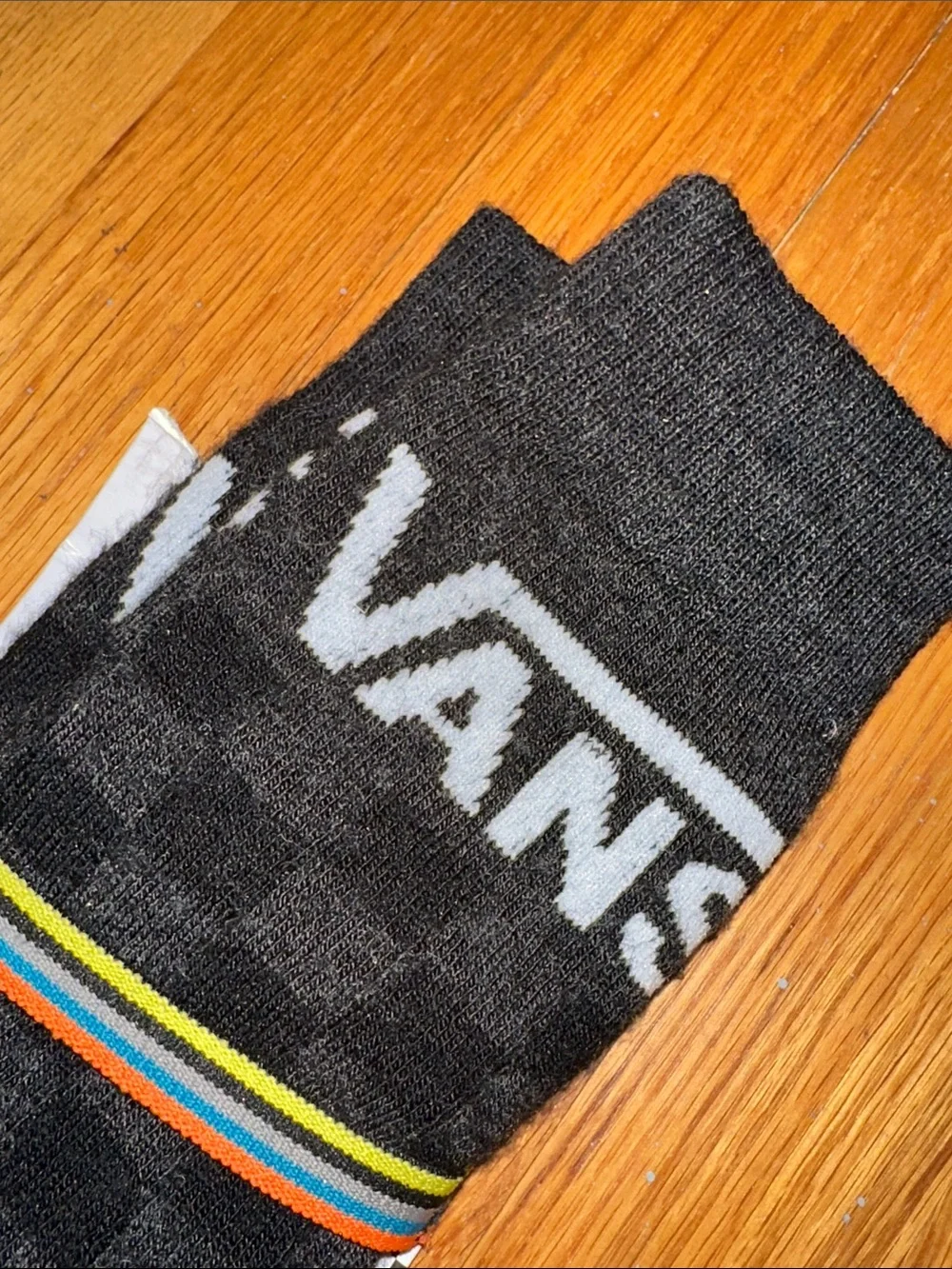 Vans Men’s Black Checker Smartwool Crew Socks with White Logo Size M